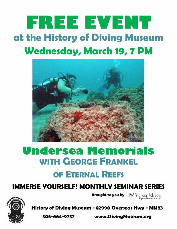 Dive Memorials at the History of Diving Museum, FREE Presentation